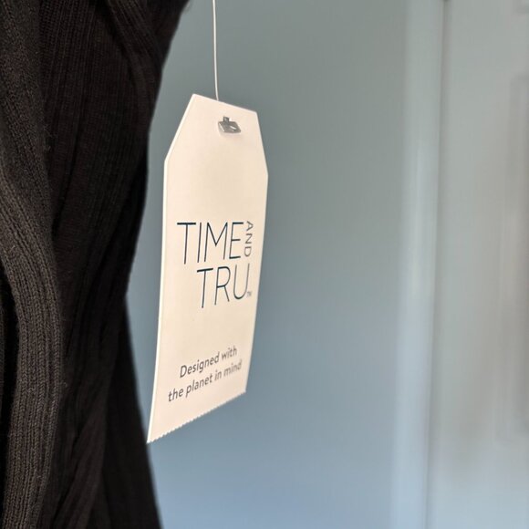 TIME AND TRU NEW Ribbed Turtleneck Womens XL Black Long Sleeve Stretch - Picture 8 of 8